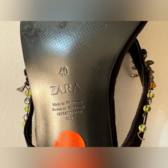 Zara Embellished Kitten Heel Sandals - Picture 6 of 8
